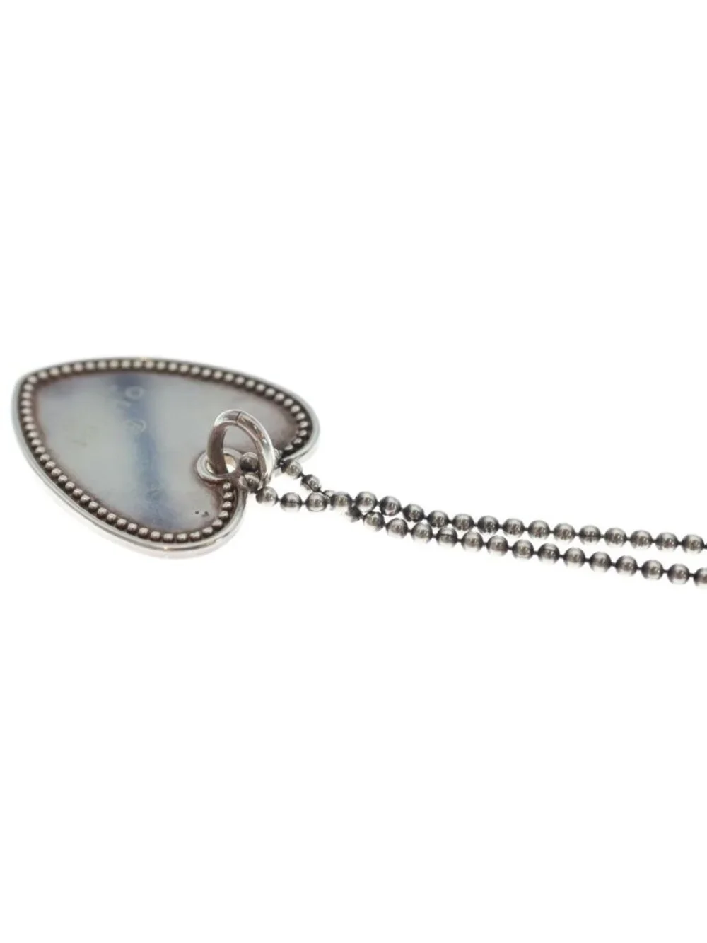 Gucci Heart Plate Necklace Ballchain Silver